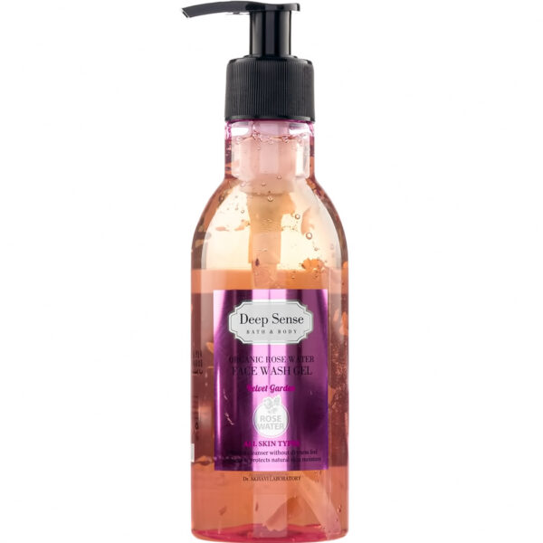 ژل شستشوی صورت گلاب دیپ سنس Organic Rose Water Face Wash Gel