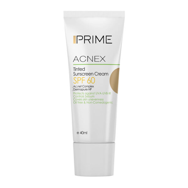 ضد آفتاب بژ SPF60 پریم ACNEX TINTED SUNSCREEN CREAM BEIGE PRIME