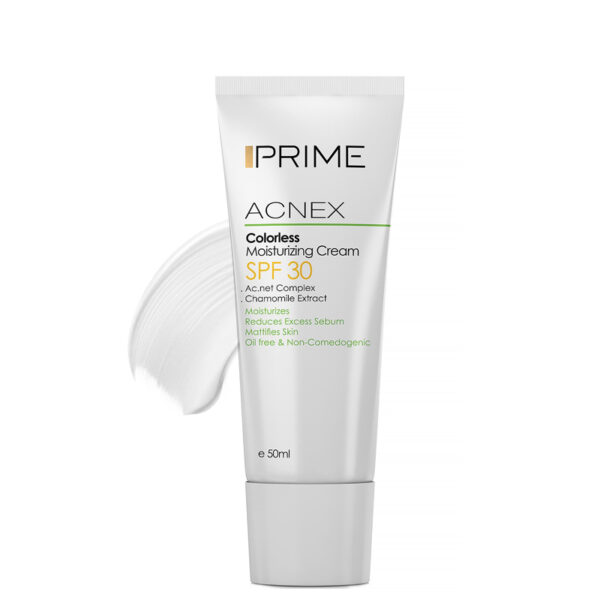 کرم مرطوب کننده بی رنگ ACNEX پریم فاقد چربی SPF30
